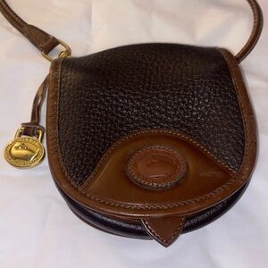 Dooney & Bourke Black and Brown Leather Crossbody Bag